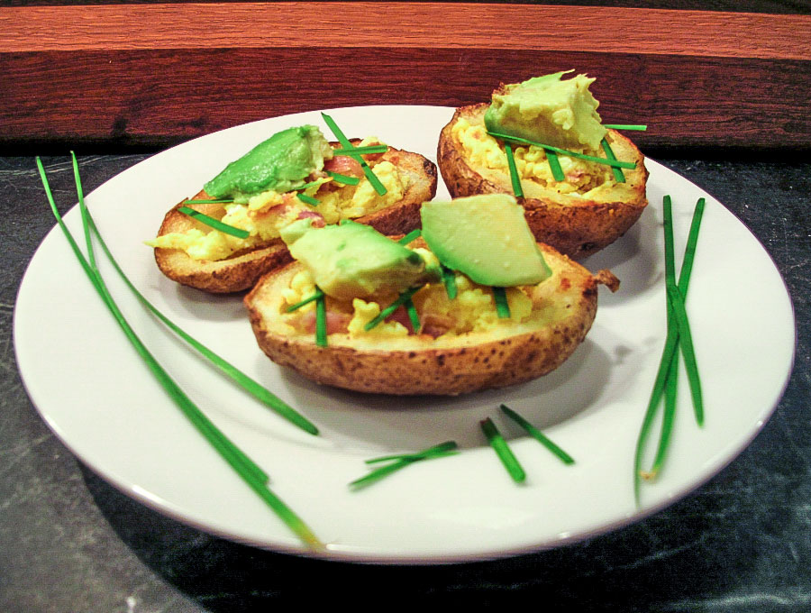 Breakfast Potato Skin with Egg and Avocado