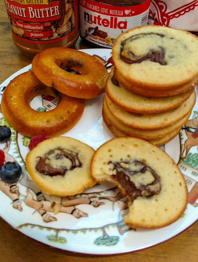 Peanutbutter chocolate Reeses pancakes are a convenient grab and go breakfast