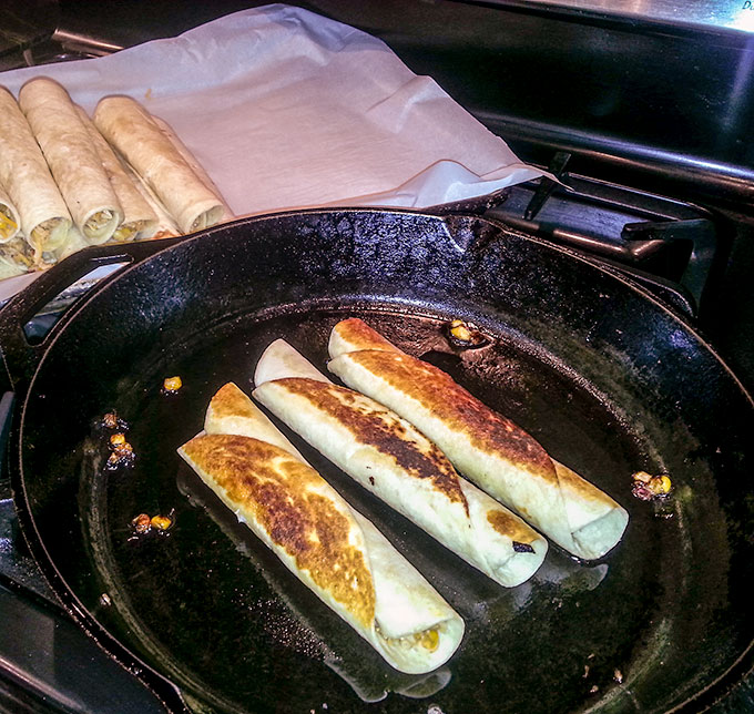 Preparing Taquitos