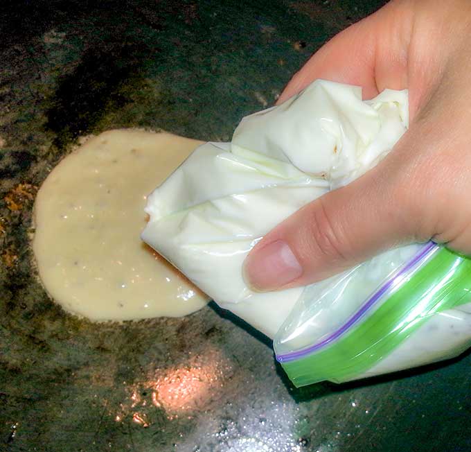 Making Greek yogurt pancakes
