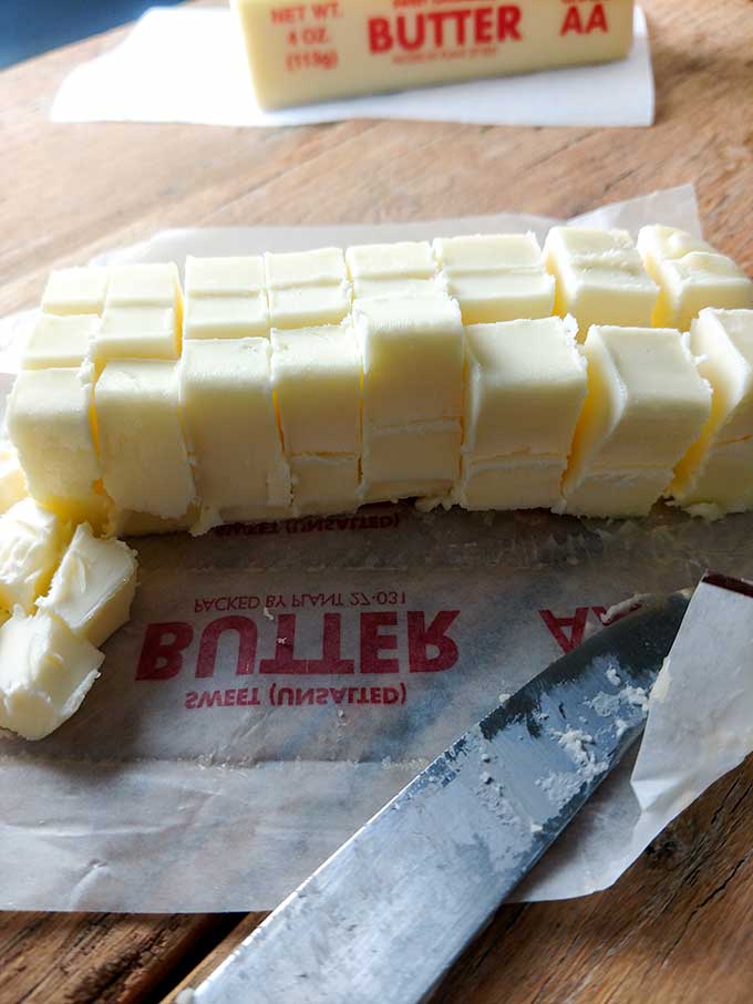 Cubed butter