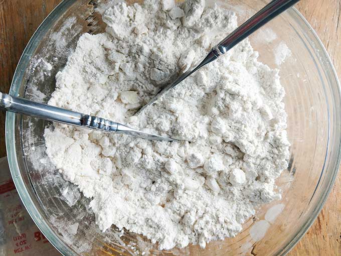 Cutting butter into flour