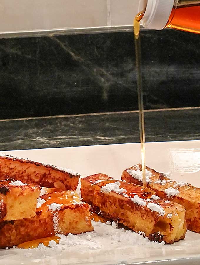 French toast sticks with buttery Challah, great grab and go breakfast