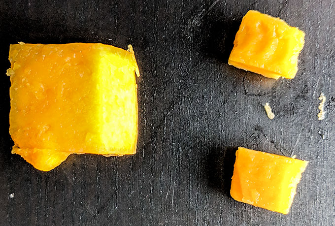 cubed squash for butternut squash flatbread