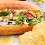 Chicken salad with curry and mango chutney makes a great picnic sandwich