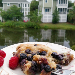 Baked Blueberry Pancake takes no flipping, just mix and pop the pancake into the oven