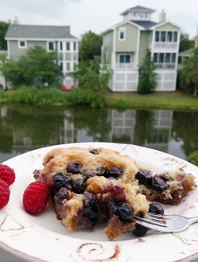 Baked Blueberry Pancake takes no flipping, just mix and pop the pancake into the oven