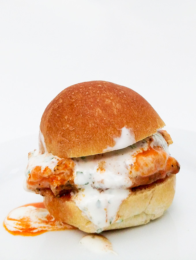 buffalo chicken sliders recipe with homemade ranch dressing