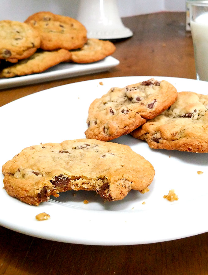 Classic Chocolate Chip Cookies Piled On a Plate
