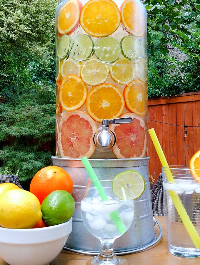 Citrus Infused Water is Called Spa Water, Nature's Soda. One of onthegobites 6 Labor Day Food Ideas