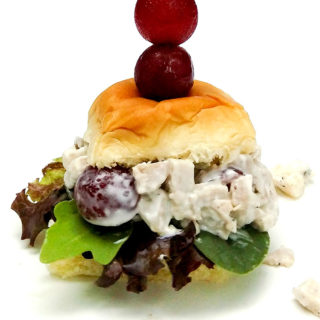 Chicken salad sliders with grapes