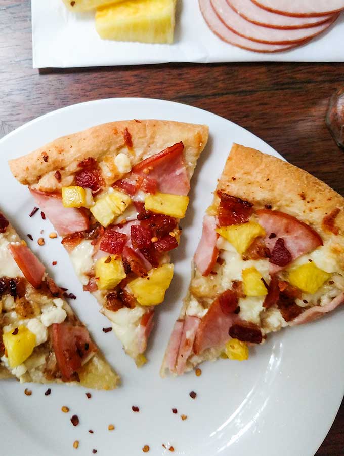 Homemade Hawaiian Pizza Recipe Slices