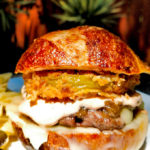 World's best hamburgers with fried green tomatoes and special sauce