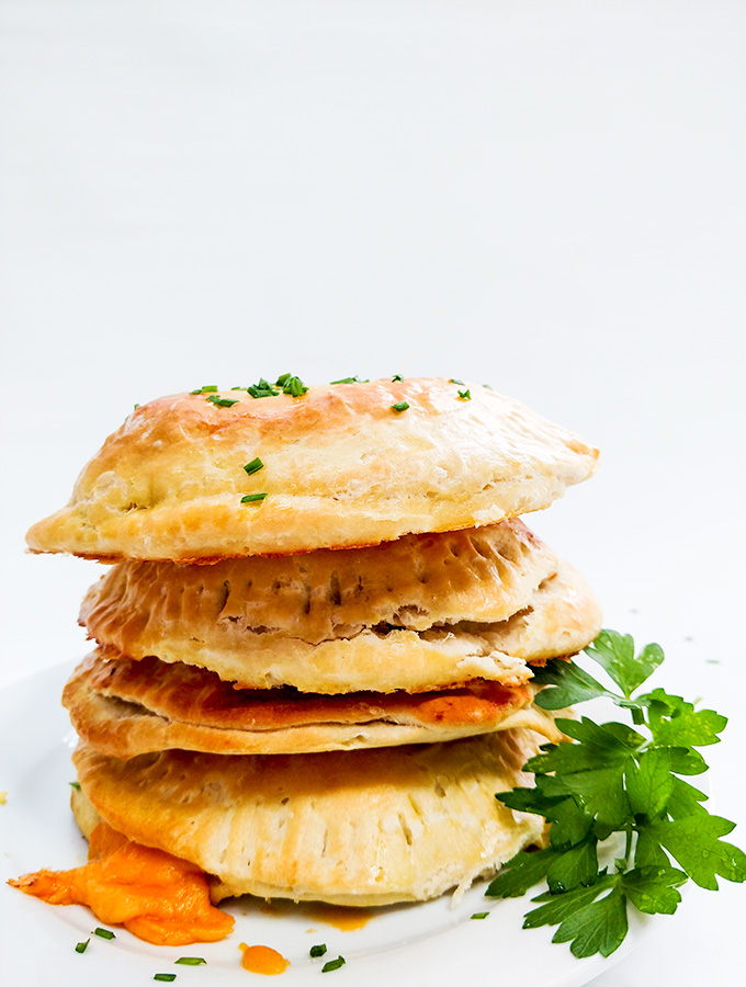 Homemade Breakfast Hot Pockets with ham, egg and cheese