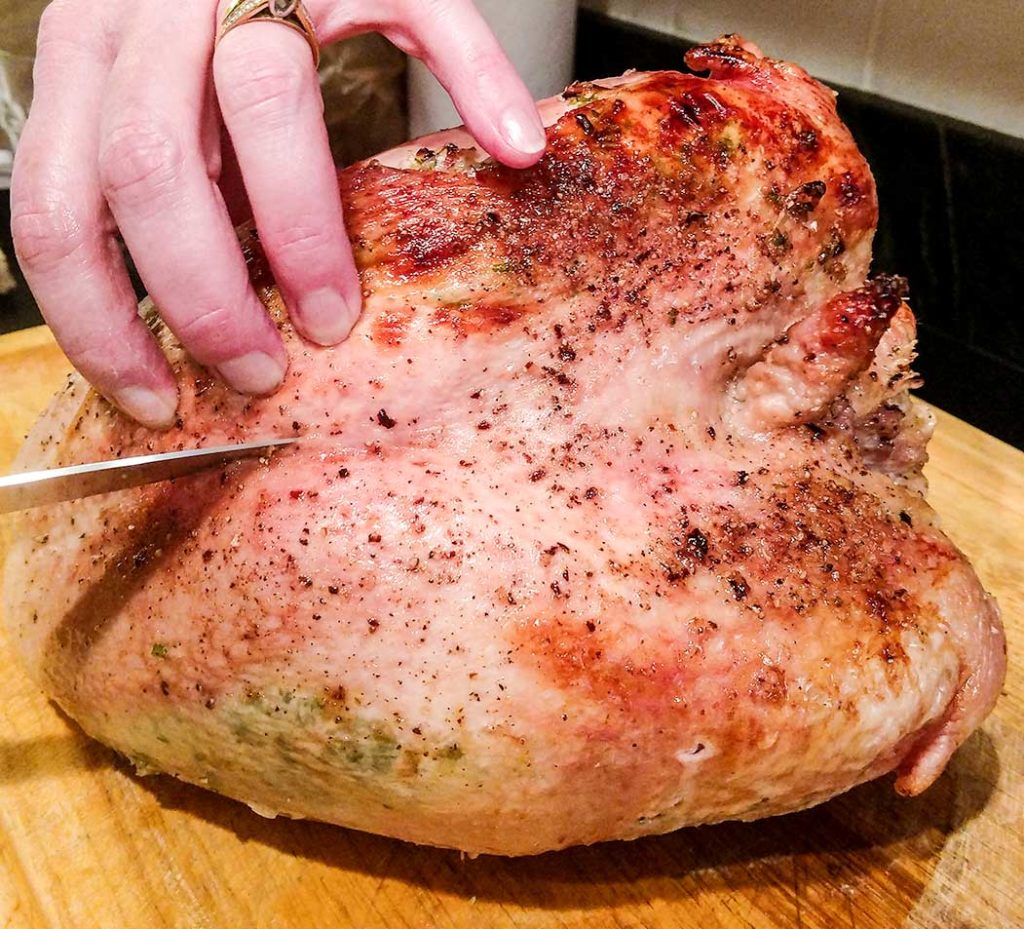 Carving citrus turkey breast