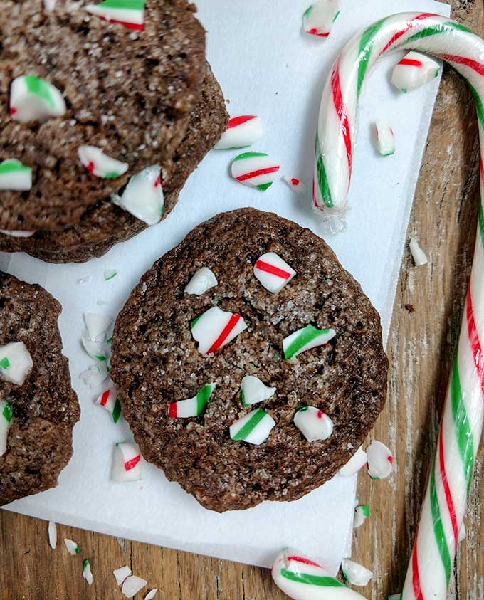 Christmas cookies with crushed candy canes