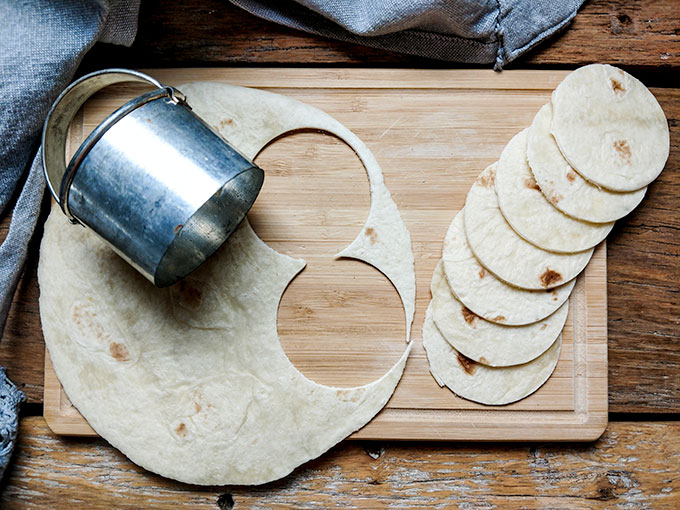 bite size tacos Making mini tortillas