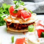 Bite size chicken taco appetizer