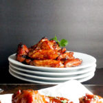 Asain chicken wings in bowl