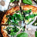 Spinach and white bean pizza