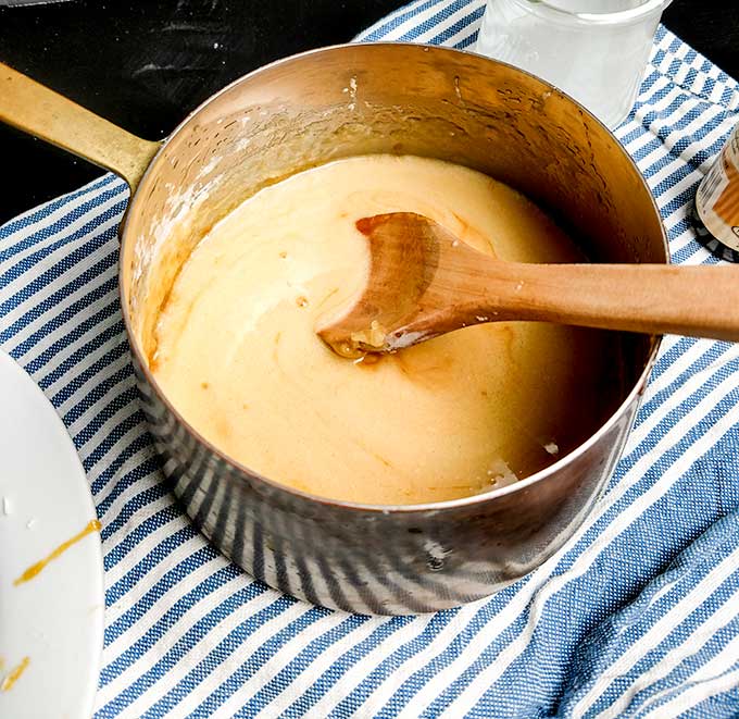 easy homemade salted caramel sauce after cream is added