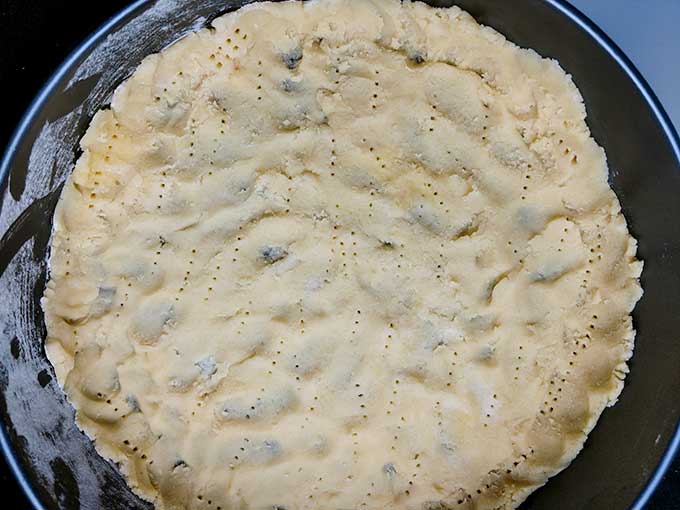 prick shortbread crust with fork before baking