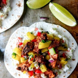 blackened fish taco with mango salsa from gig shack