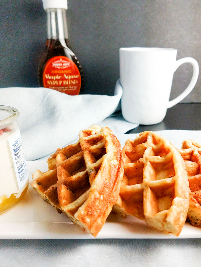 Buttermilk waffles with syrup