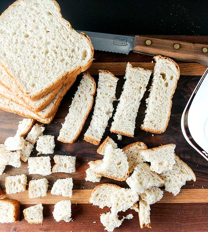 Panko breadcrumbs made with stale bread pieces