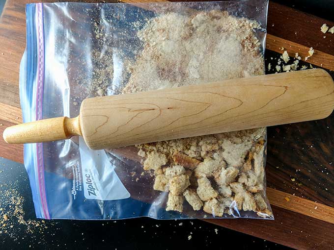 fine breadcrumbs made with rolling pin