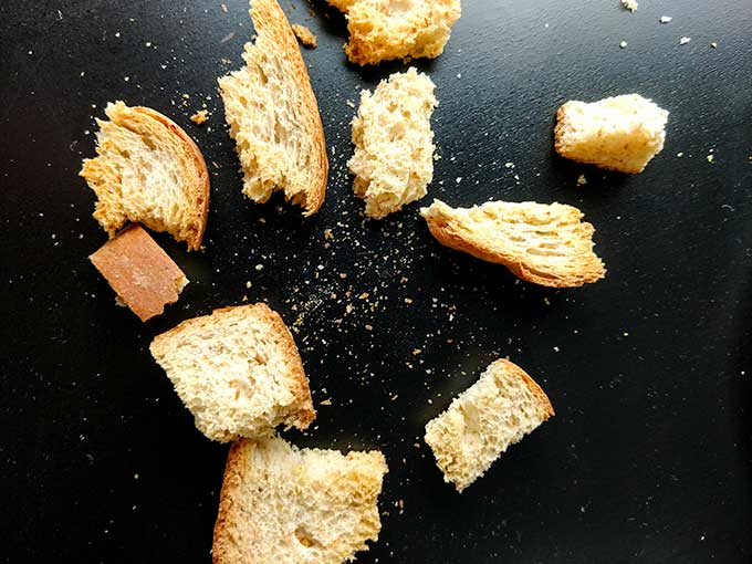 toasted bread to be made into panko bread crumbs