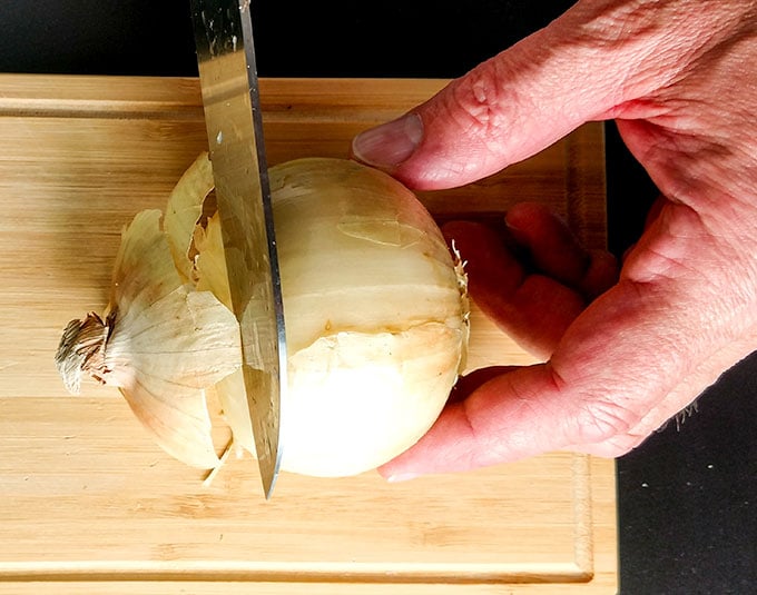 chefs way to cut and dice onions