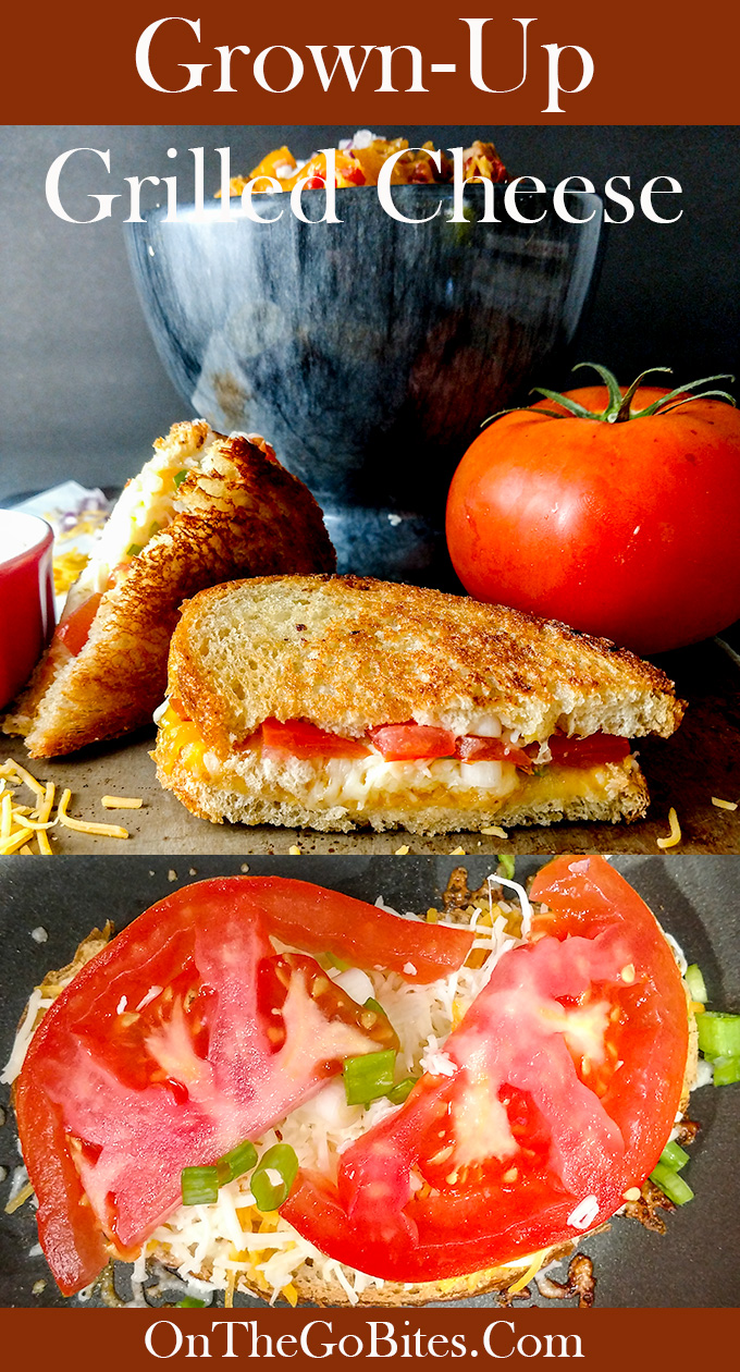 grown up grilled cheese with tomatoes and bacon