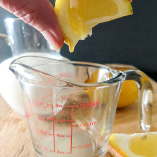 Homemade buttermilk with fresh lemon juice