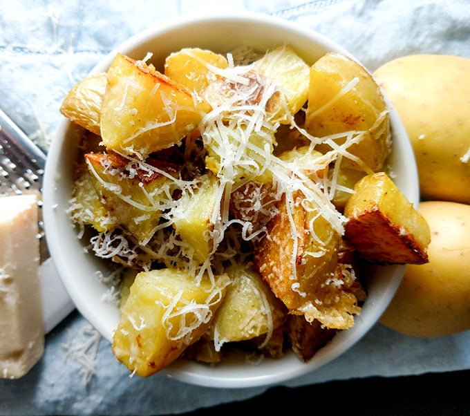 oven roasted potatoes with Parmesan and garlic