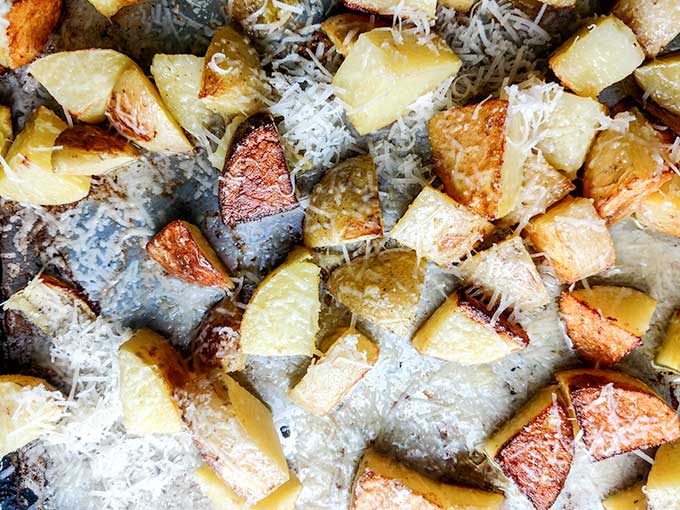 oven roasted potatoes with Parmesan