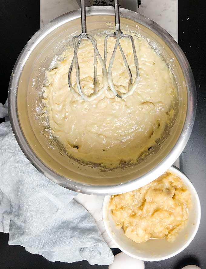 banana bread with electric mixer