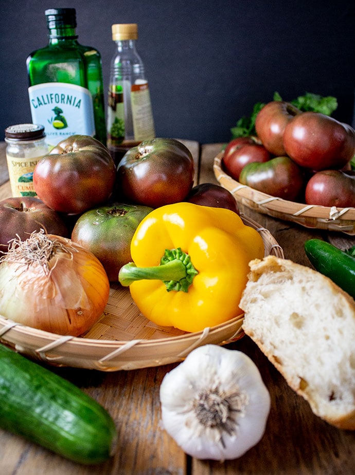 Andalusian Gazpacho fresh ingredients