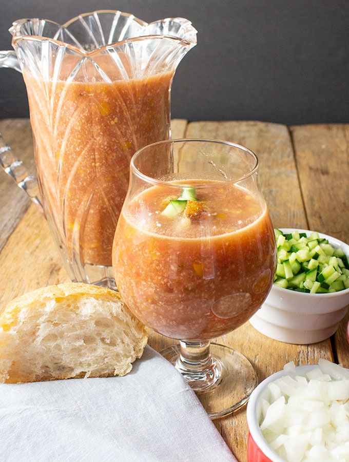 Andalusian Gazpacho served with toppings