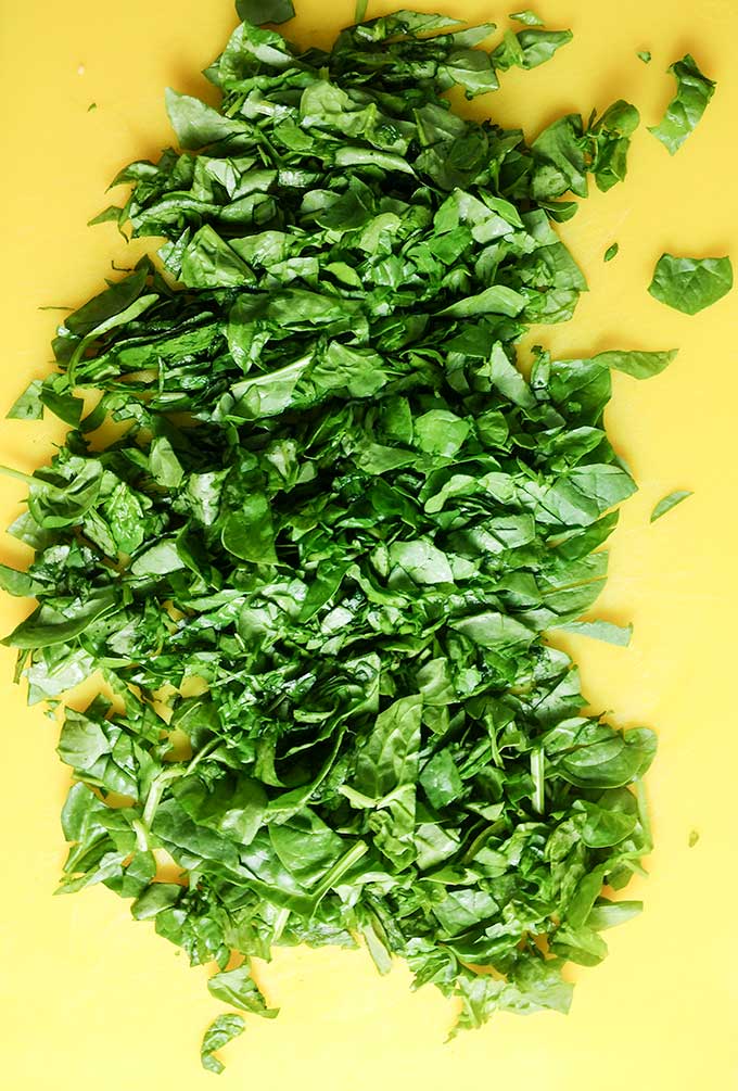 Dutch baby recipe uses chopped fresh spinach