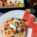 Mexican pizza with sides