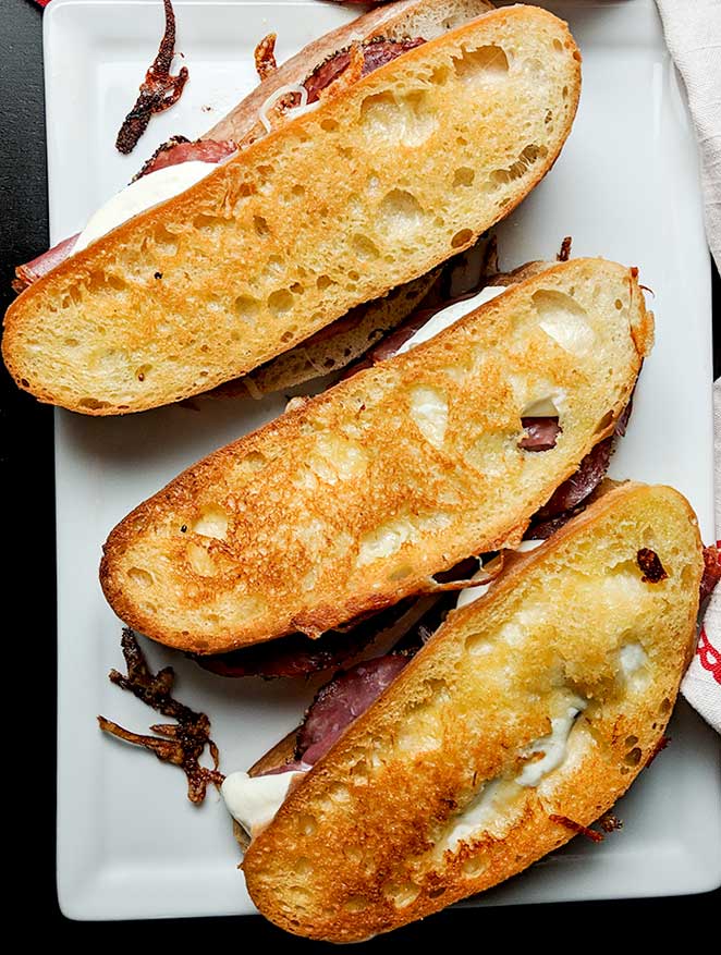 Gourmet grilled cheese sandwich recipe with mozzarella and tomato
