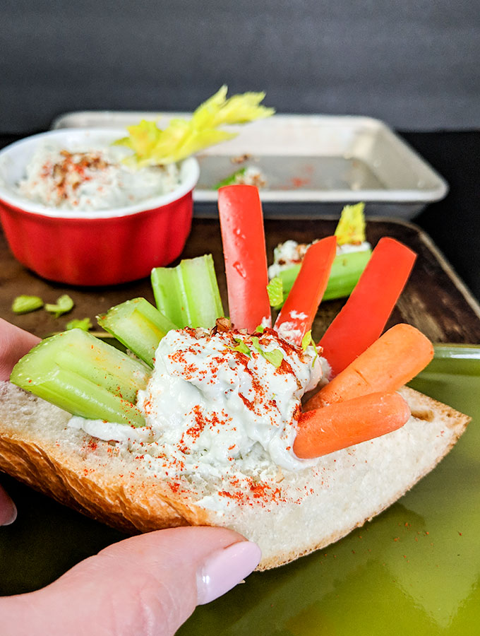 blue cheese stuffed celery as on-the-go snack