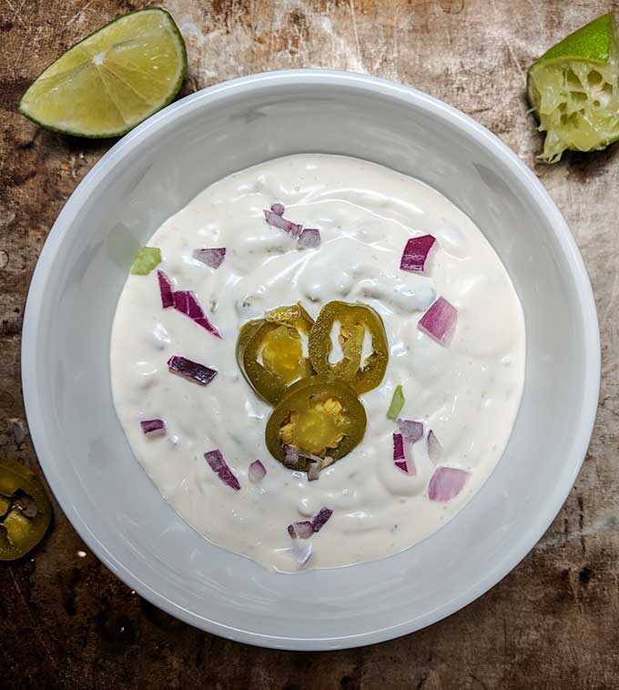 jalapeno tartar sauce for Baja fish tacos with tilapia