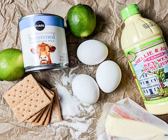 Ingredients for mini key lime pie bites