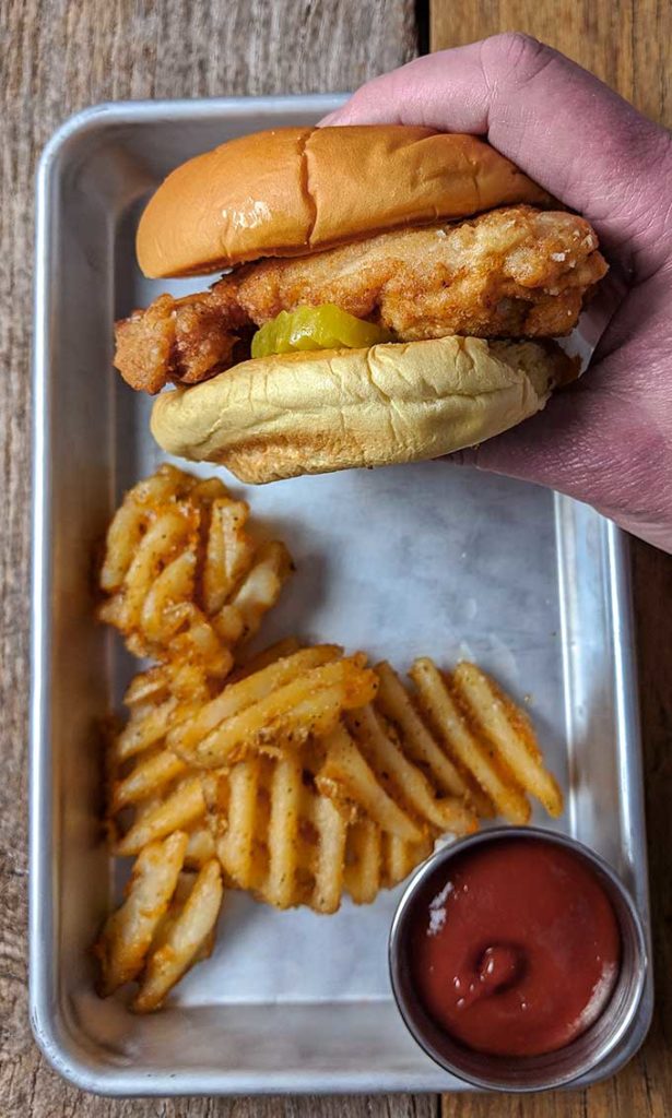 Chick-fil-A chicken sandwich recipe with waffle fries