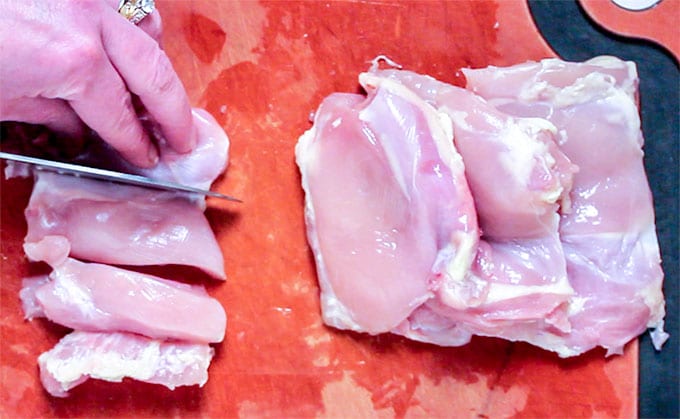 cornflake chicken tenders cut into fillets