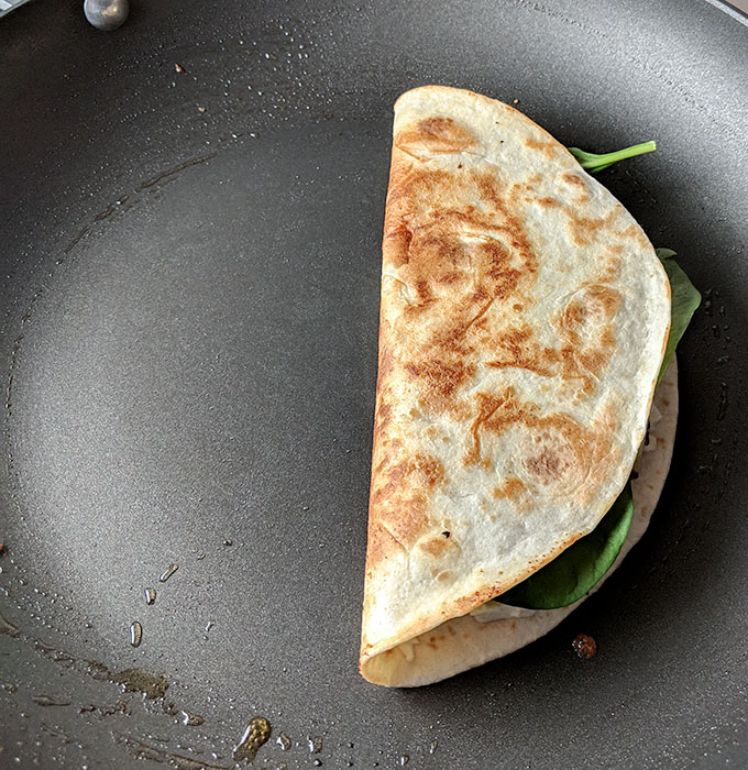 folded vegetarian quesadilla recipe Mediterranean style