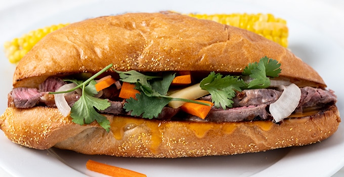 side view of banh mi