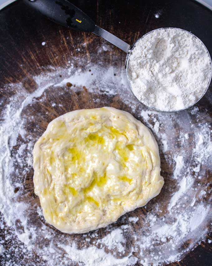 pizza dough with olive oil